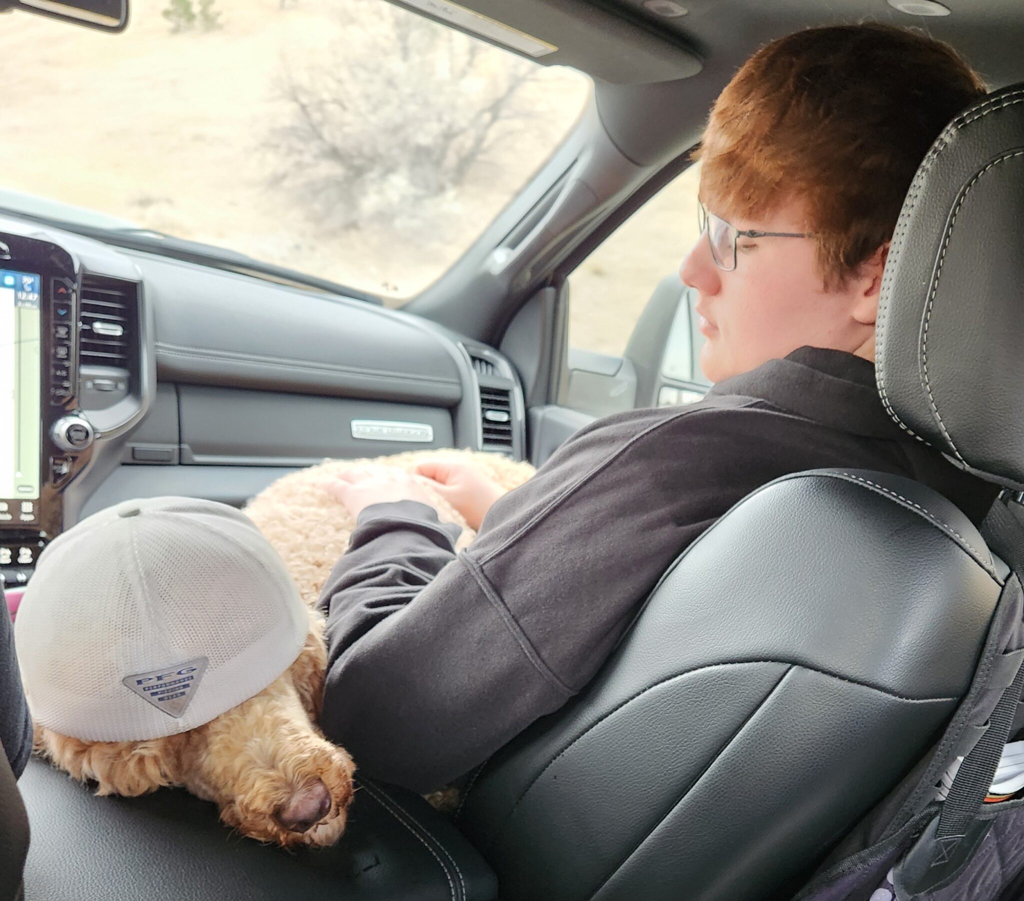 Jacob Simon with a Standard Poodle